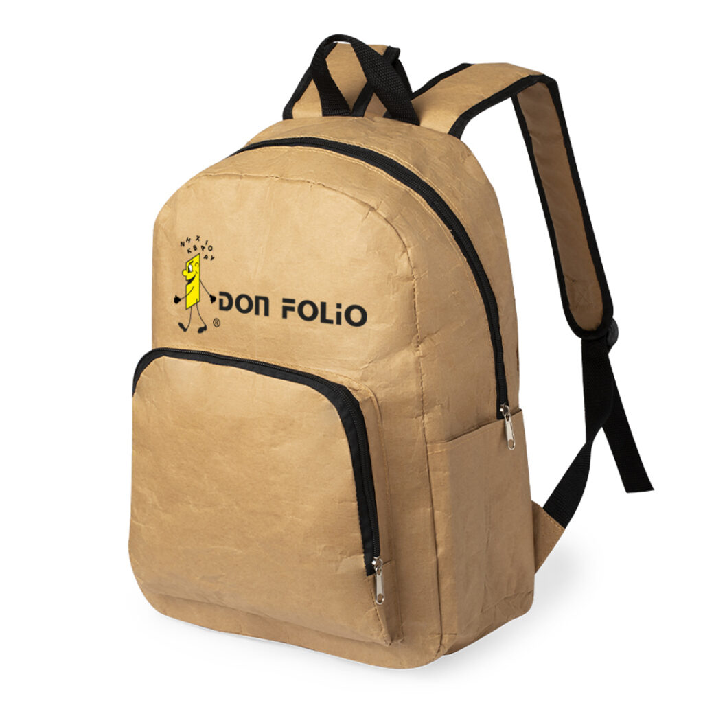 Mochila con merchandising personalizado de Don Folio